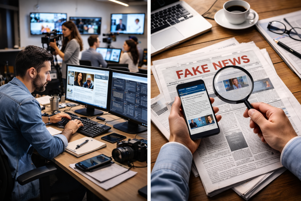 La digitalización redefine el trabajo periodístico y exige nuevas competencias en Guatemala. Imagen creada con apoyo de IA con fines ilustrativos.